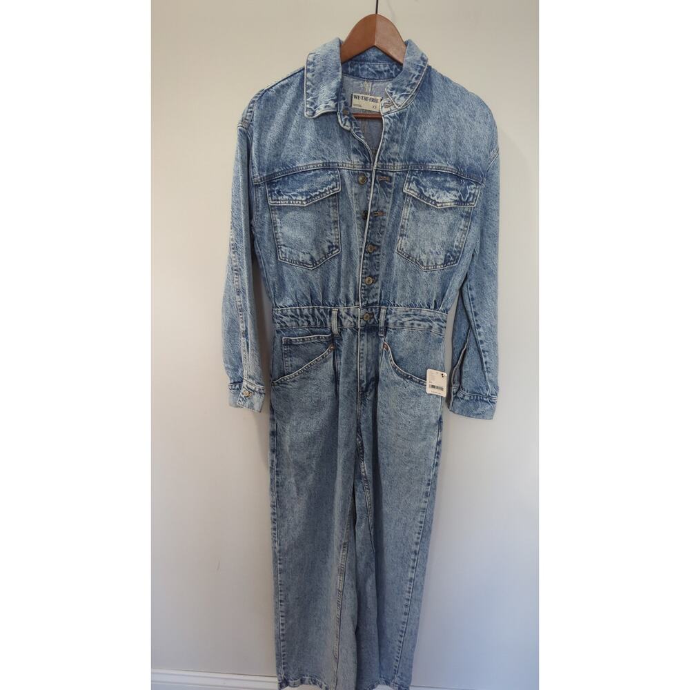 We The Free Touch The Sky Denim Jumpsuit NWT - Picture 4 of 8
